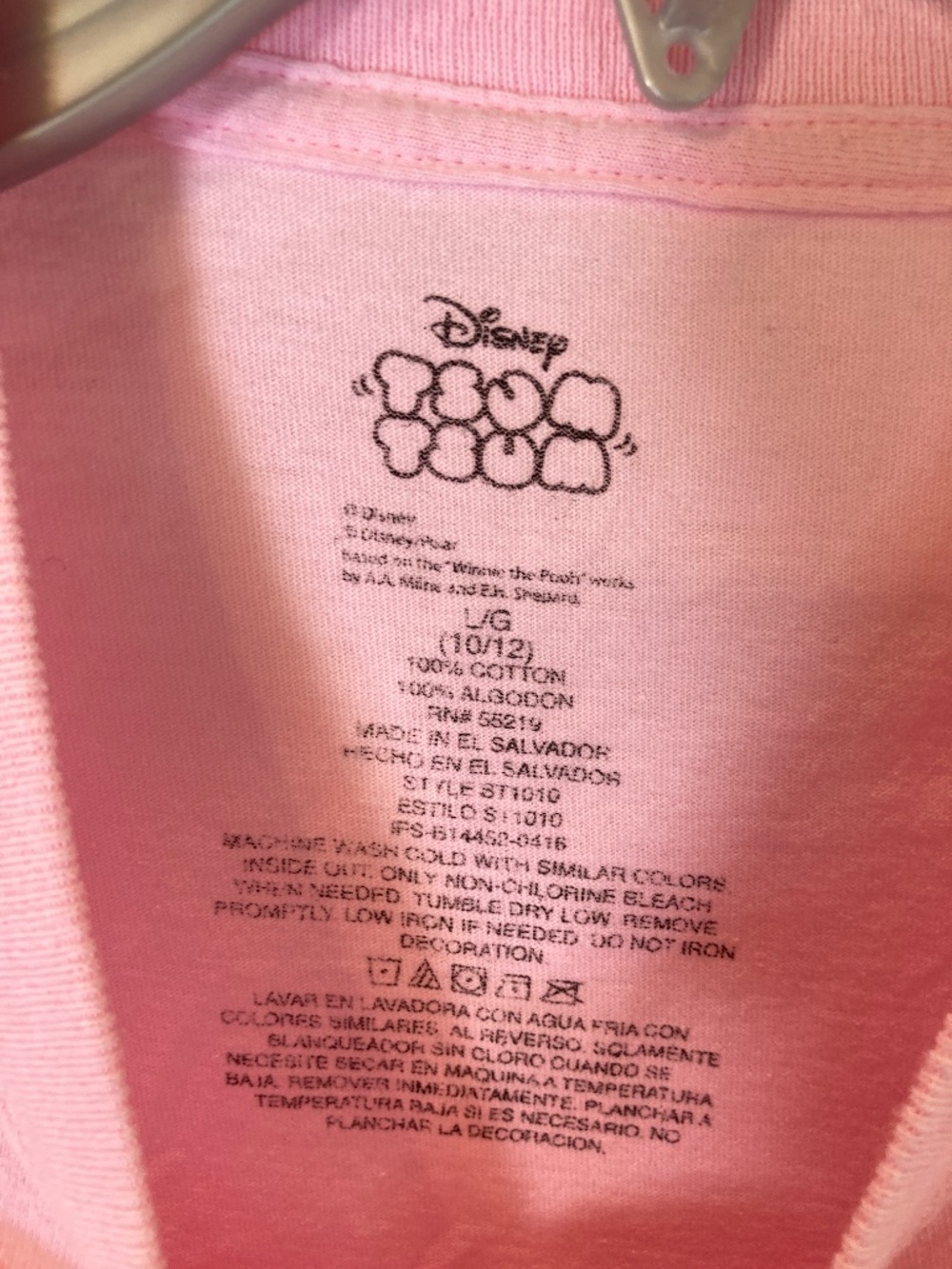 Disney Tsum Tsum Pink YOUTH Shirt Sz L 10/12 Small Marks Glitter Accent - Picture 5 of 14